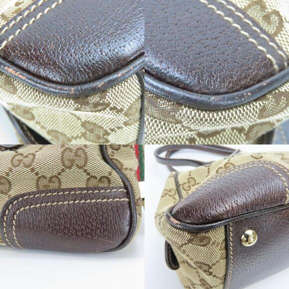 GUCCI Authentic Brown Leather Boston Bag Hobos